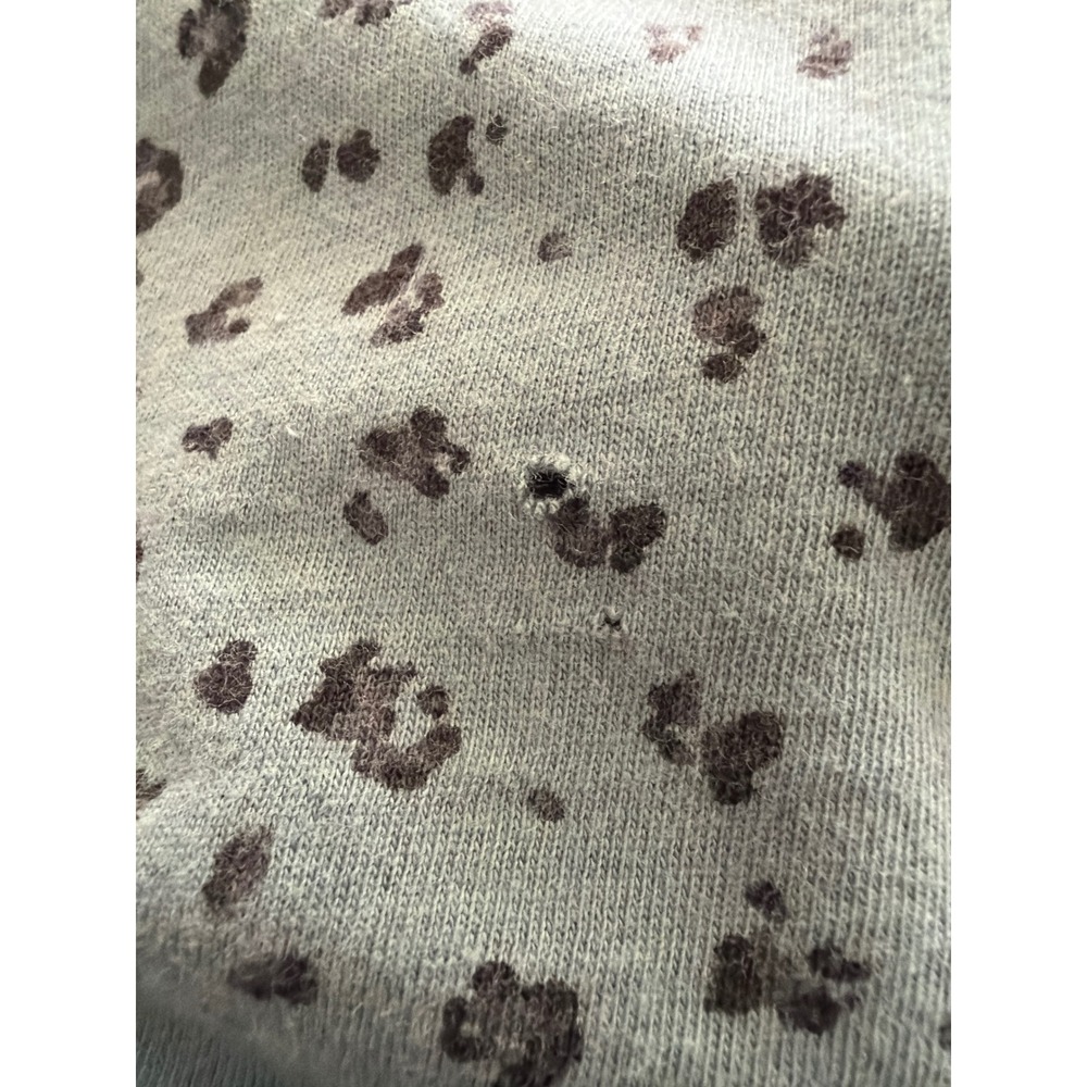 J. Jill Balloon Sleeve Top Womens XL Sage Green Floral Leopard Print Cotton Knit - Picture 6 of 7